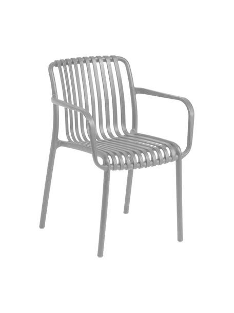 Chaise de jardin à accoudoirs Isabellini, Plastique, Gris clair, larg. 54 x prof. 49 cm