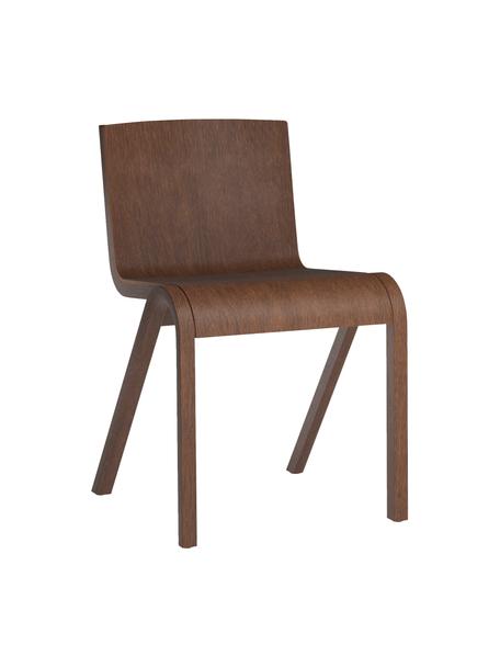 Krzesło z drewna dębowego Ready Dining, Stelaż: drewno dębowe lakierowane, Nogi: drewno dębowe lakierowane, Ciemne drewno dębowe, S 47 x G 50 cm