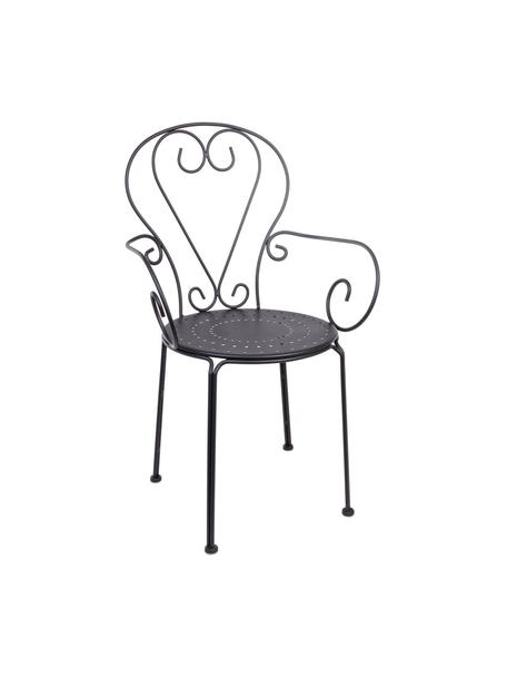 Krzesło ogrodowe z podłokietnikami Etienne, 2 szt., Ciemny szary, S 49 x  W 89 cm