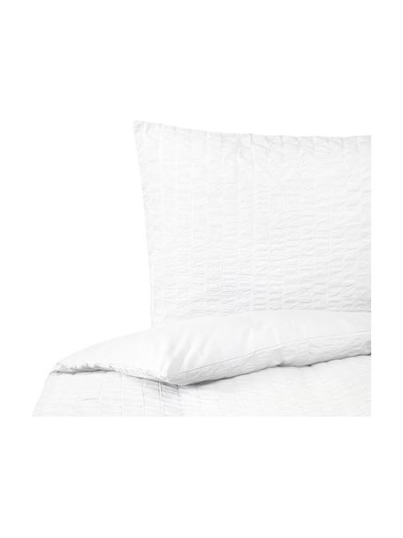 Housse de couette réversible en coton Esme, Blanc, larg. 200 x long. 200 cm