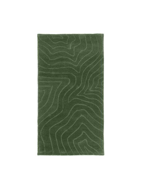 Tapis laine vert foncé tufté main Aaron, Vert, larg. 120 x long. 180 cm (taille S)