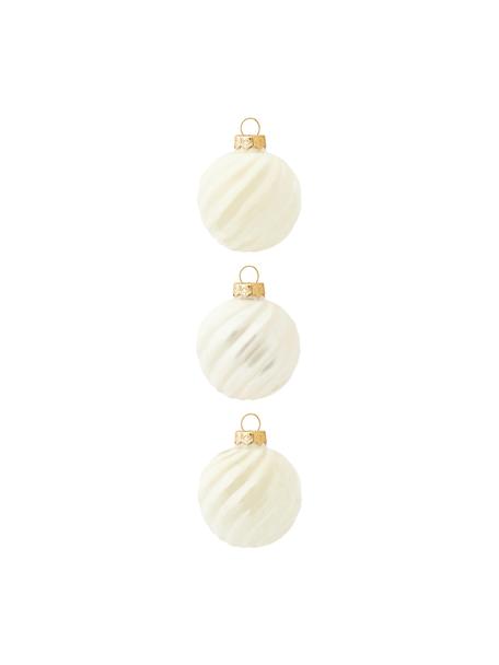 Set palline di Natale Gabriela Ø 3 cm, 6pz, Vetro, Bianco crema, Ø 6 cm