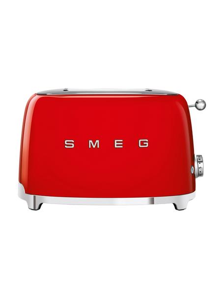 Kompakt Toaster 50's Style in Rot, Edelstahl, lackiert, Rot, glänzend, B 31 x H 20 cm