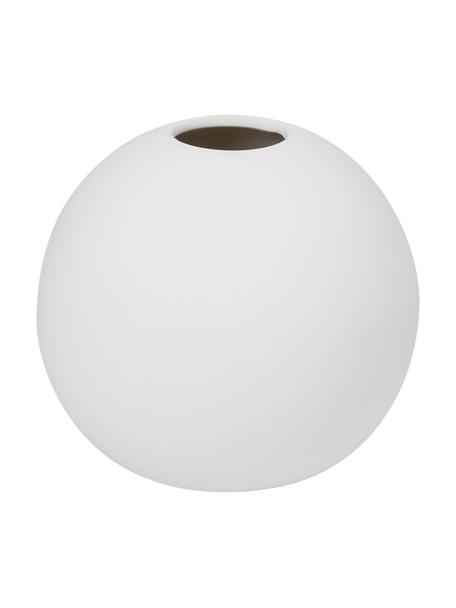 Petit vase boule fait main Ball, Céramique, Blanc, Ø 10 x haut. 10 cm