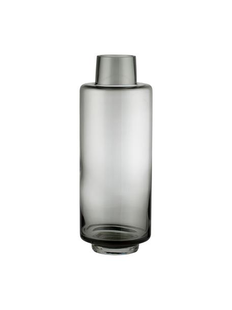 Grote mondgeblazen vaas Hedria in grijs, Glas, Rookgrijs, Ø 11 x H 30 cm