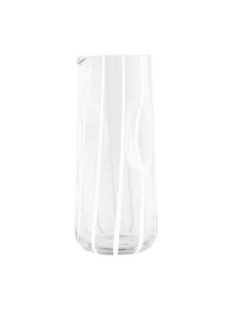 Caraffa acqua in vetro soffiato Mizu, 1,3 L, Vetro, Trasparente, bianco, 1.3 L