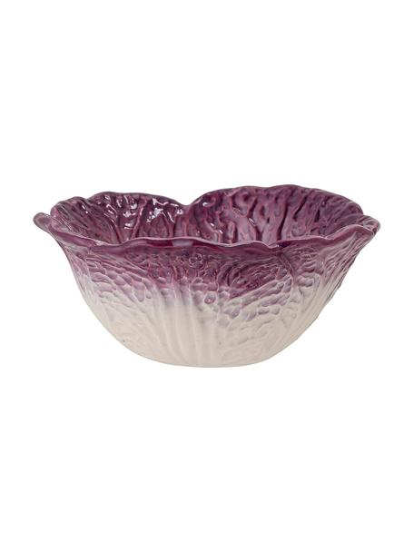 Handbemaltes Schälchen Mimosa in Salatform, Steingut, Lila, Ø 13 x H 6 cm, 200 ml