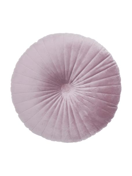 Okrągła poduszka z aksamitu z wypełnieniem Monet, połyskująca, Tapicerka: 100% aksamit poliestrowy, Brudny różowy, Ø 40 cm