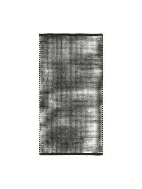 Handgewebter Wollteppich Amaro, Flor: 100 % Wolle, Schwarz, Cremeweiß, B 200 x L 300 cm (Größe L)