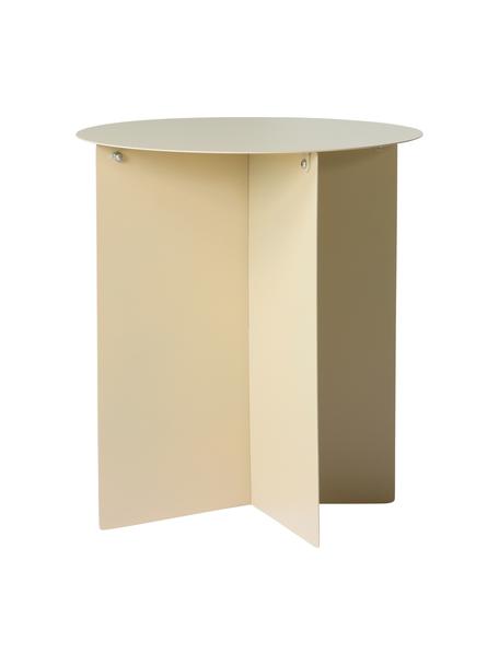 Tavolino rotondo in metallo color crema Dinga, Metallo verniciato a polvere, Color crema, Ø 40 x Alt. 45 cm