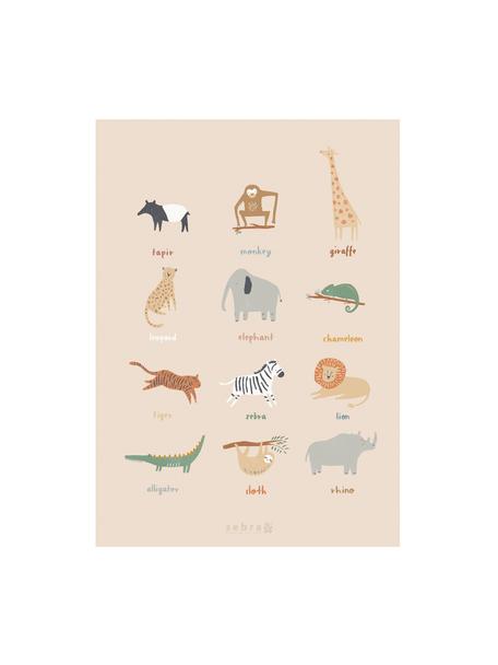 Poster Wildlife, Kunstpapier, 250g/m², Multicolour, B 50 x H 70 cm