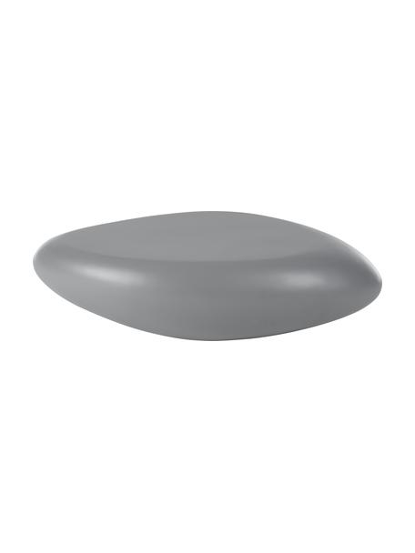 Tavolino da salotto grigio a forma di pietra Pietra, Plastica in fibra di vetro laccata per essere antigraffio, Grigio, Larg. 116 x Alt. 28 cm