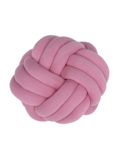 Geknoopt kussen Twist in roze, Roze, Ø 30 cm