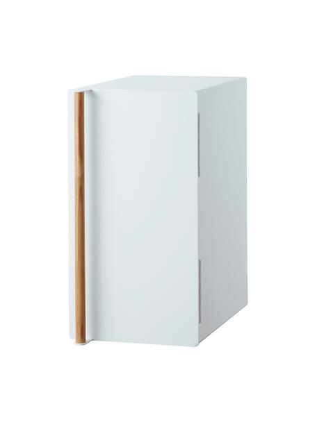 Panera vertical con imán Tosca, Estructura: metal recubierto, Blanco, madera clara, An 22 x Al 41 cm