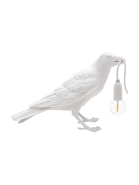Lámpara de mesa de diseño Bird, Lámpara: resina, Cable: plástico, Blanco, An 30 x Al 19 cm