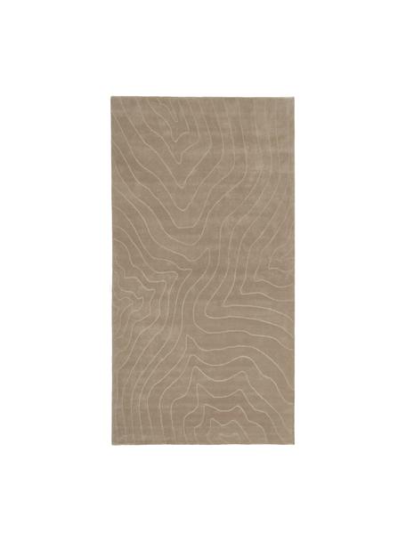 Ručne tuftovaný vlnený koberec Aaron, Sivobéžová, Š 300 cm x D 400 cm (veľkosť XL)