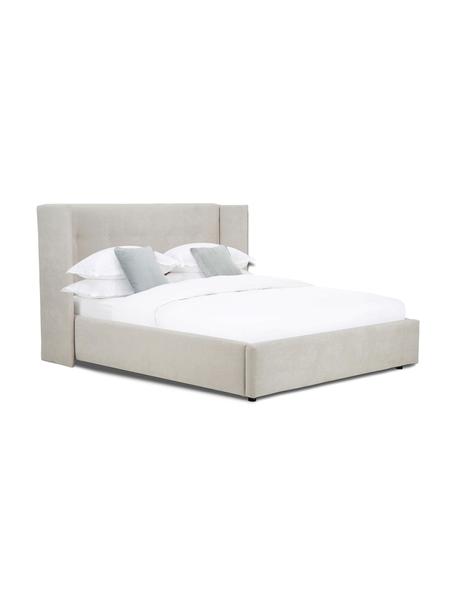 Polsterbett Star mit Stauraum, Bezug: Polyester (Strukturstoff), Korpus: Massives Kiefernholz und , Webstoff Beige, B 160 x L 200 cm