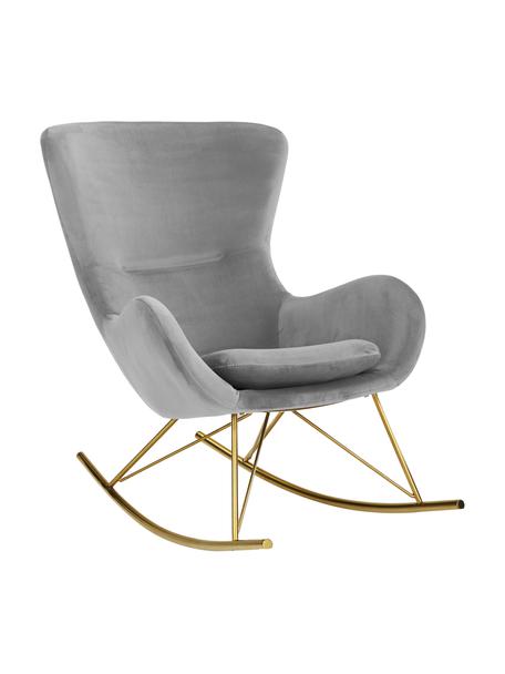 Sametové houpací křeslo Wing, Šedá, zlatá, Š 76 cm, H 108 cm
