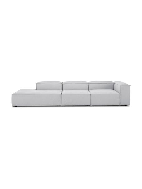 Diván modular grande Lennon, Tapizado: 100% poliéster Alta resis, Estructura: madera de pino maciza, ma, Patas: plástico, Tejido gris claro, An 357 x F 119 cm, respaldo derecho