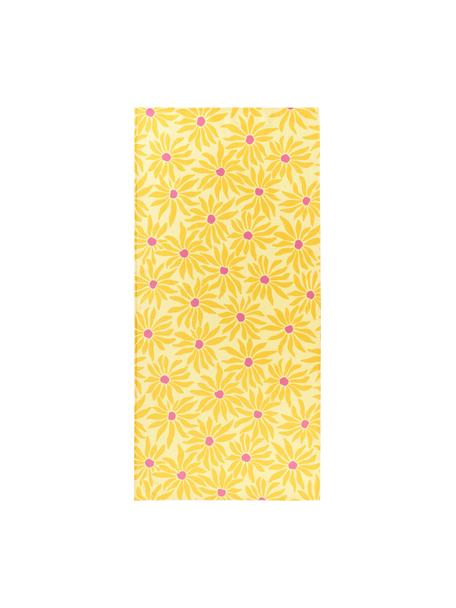 Strandtuch Abina mit Blumen-Muster, 45 % Baumwolle, 55 % Polyester

Das in diesem Produkt verwendete Material ist schadstoffgeprüft und zertifiziert nach STANDARD 100 by OEKO-TEX®, 2212298, CENTEXBEL., Gelb, B 75 x L 160 cm