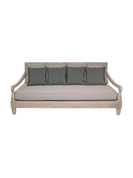 Sofa ogrodowa z drewna tekowego Bali (4-osobowa), Rama: drewno tekowe Tapicerka: szary, S 190 x G 112 cm