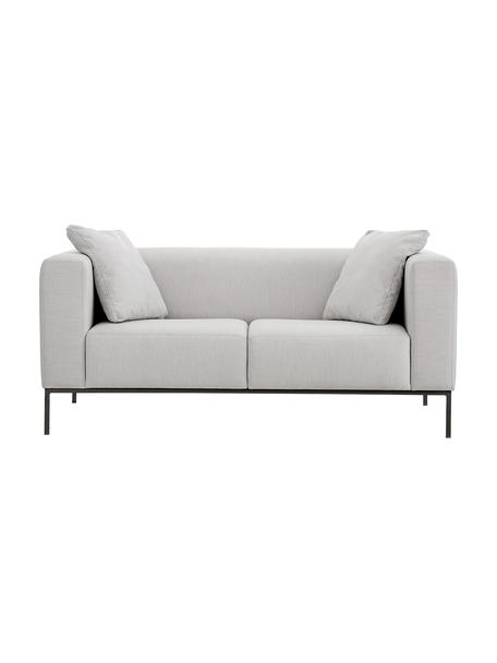 Sofa Carrie (2-Sitzer) in Grau mit Metall-Füßen, Bezug: Polyester 50.000 Scheuert, Gestell: Spanholz, Hartfaserplatte, Füße: Metall, lackiert, Webstoff Grau, B 176 x T 86 cm