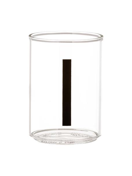 Vasos de diseño Personal (variantes de A a Z), Vidrio de borosilicato, Transparente, negro, Vaso M, 300 ml