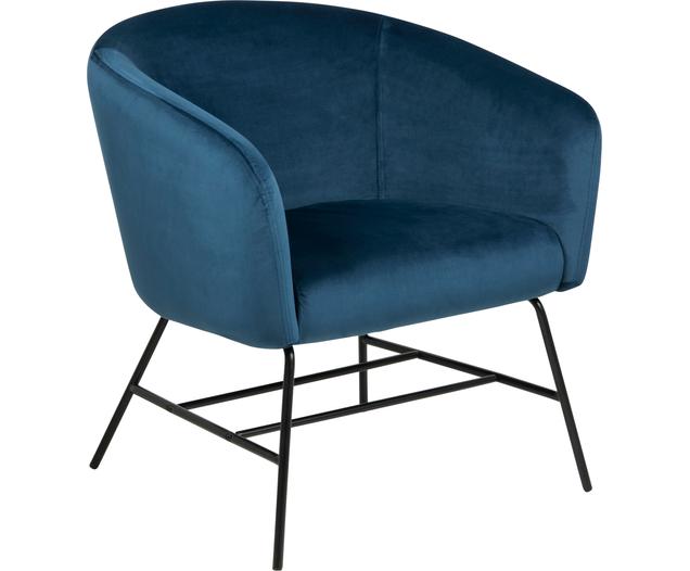 Moderne Fluwelen Fauteuil Ramsey In Blauw Westwing