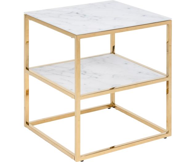 Beistelltisch Aruba mit marmorierter Glasplatte