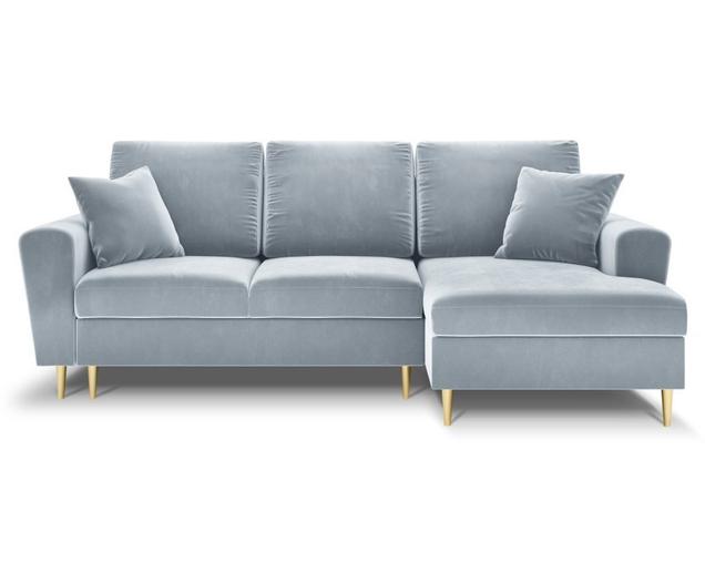 Sofá rinconera cama de terciopelo Moghan (4 plazas), con espacio de