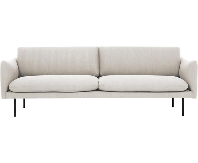 Sofa Moby (3-Sitzer) in Beige mit Metall-Füßen