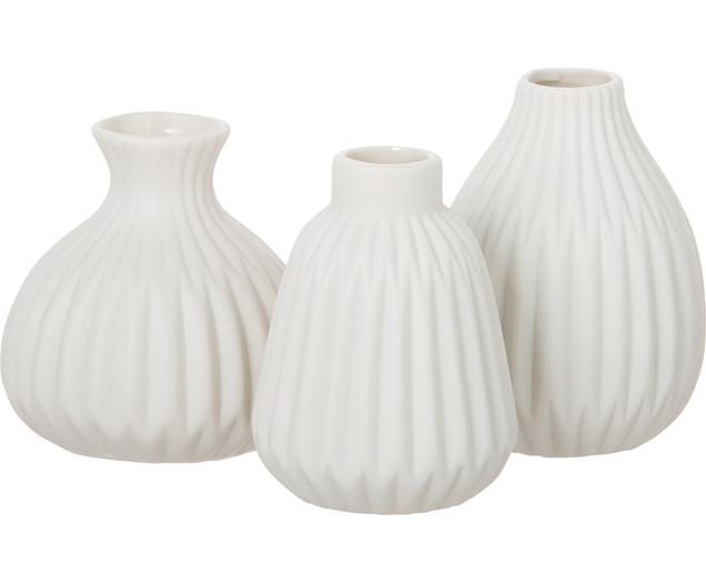 Vase porcelaine blanche Palo, 3 élém.