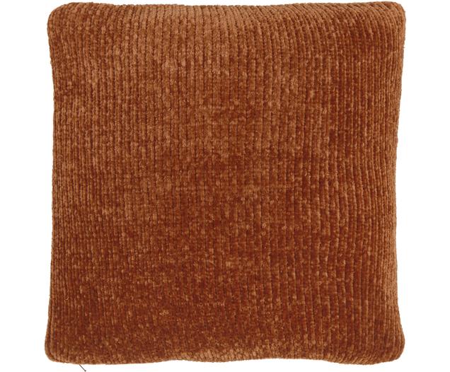 Weiche Chenille-Kissenhülle Beckett in Rostrot