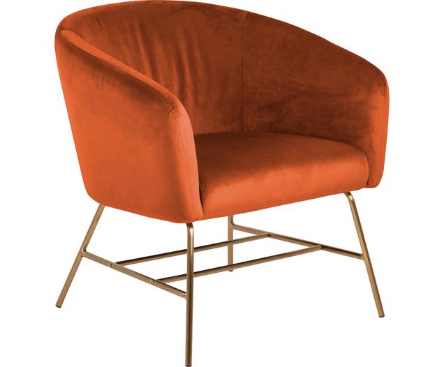 Moderner Samt-Cocktailsessel Ramsey in Kupferfarben