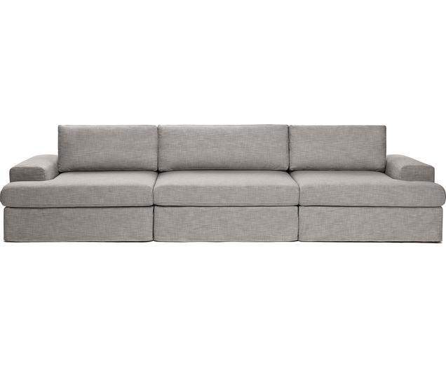 Modulares Sofa Russell (3-Sitzer) in Grau