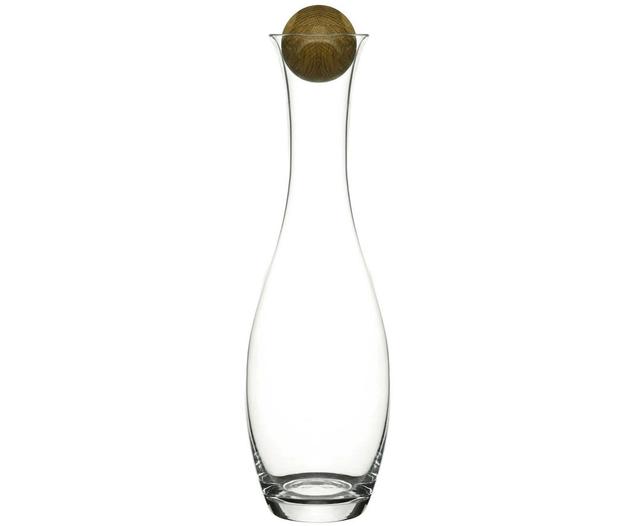 Carafe soufflée bouche avec bouchon en bois Eden, 1 L