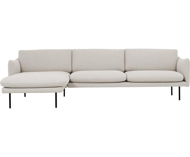Ecksofa Moby in Beige mit Metall-Füßen