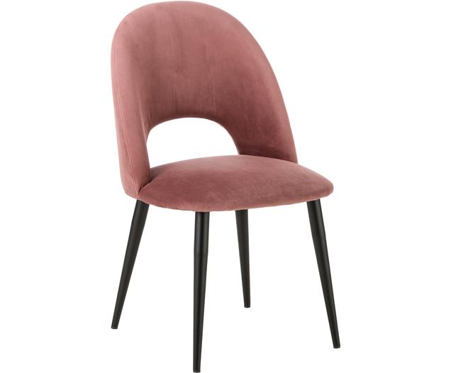 Chaise design en velours rose RACHEL 