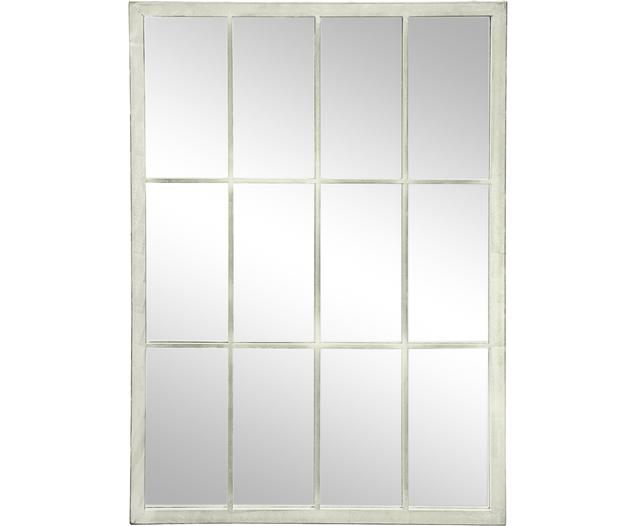 Specchio da parete rettangolare con cornice in metallo bianco Zanetti