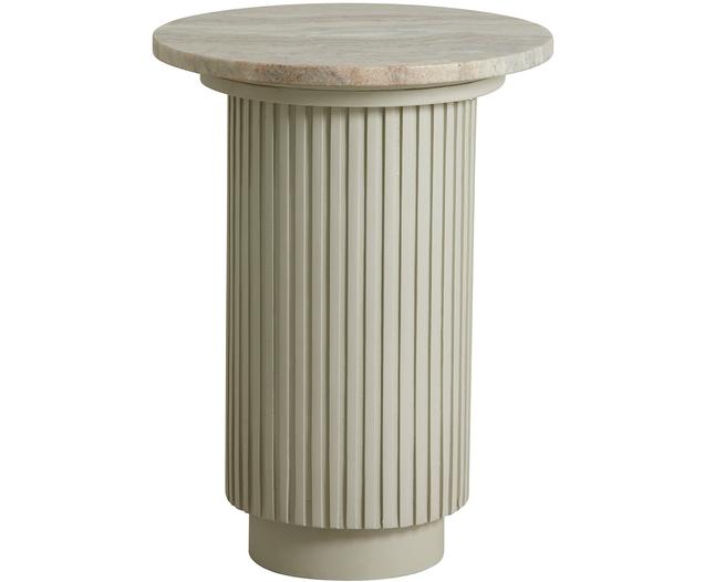 Runder Beistelltisch Erie mit Marmor-Tischplatte