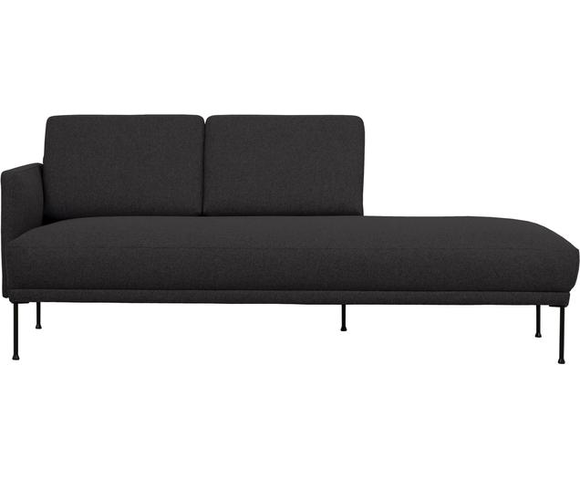 Ottomane Fluente in Dunkelgrau mit Metall-Füßen