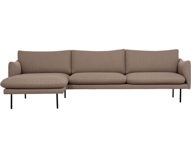Ecksofa Moby in Taupe mit Metall-Füßen