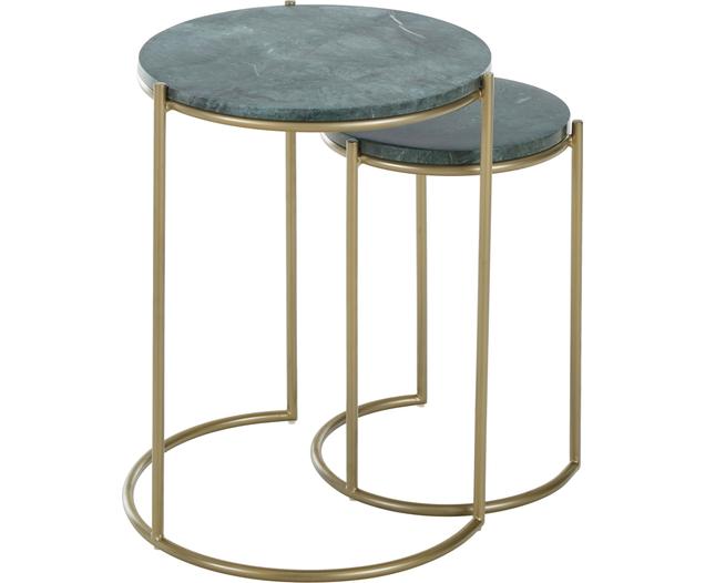 Marmor-Beistelltisch-Set Ella, 2-tlg.