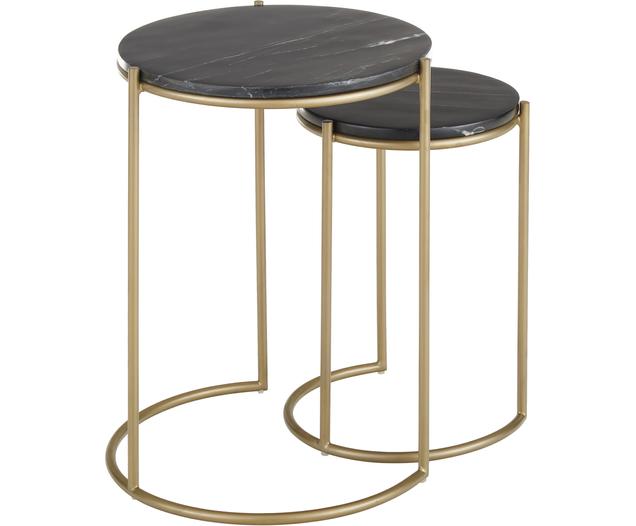 Marmor-Beistelltisch-Set Ella, 2-tlg.