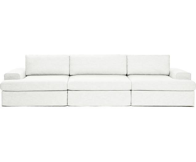 Modulares Sofa Russell (3-Sitzer) in Cremeweiß
