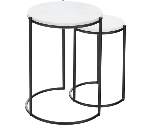 Marmor-Beistelltisch-Set Ella, 2-tlg.