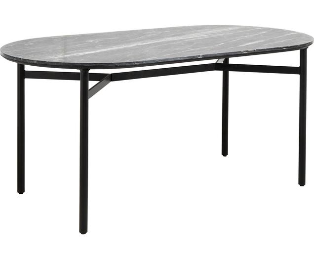 Ovaler Esstisch Taupo mit Marmoroptik, 175 x 90 cm