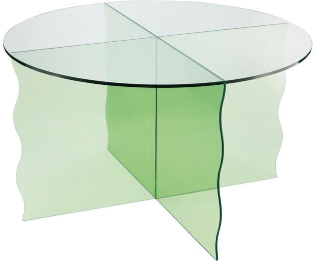 Table basse ronde en verre vert Wobbly | WestwingNow