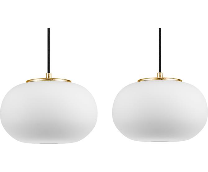 Pendelleuchte Dosei Double aus Opalglas Pendelleuchte Dosei Double aus Opalglas