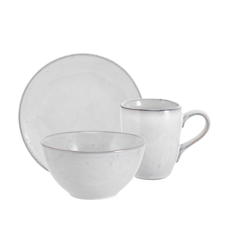 Handgemachtes Frühstücks-Set Nordic Sand aus Steingut, 4 Personen (12-tlg.), Steingut, Beige, Sondergrößen
